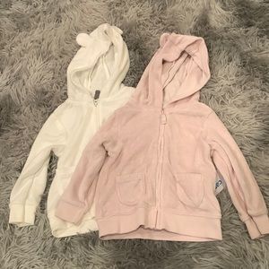 Bundle Lot of 2 hooded toddler zip-ups size 12 months